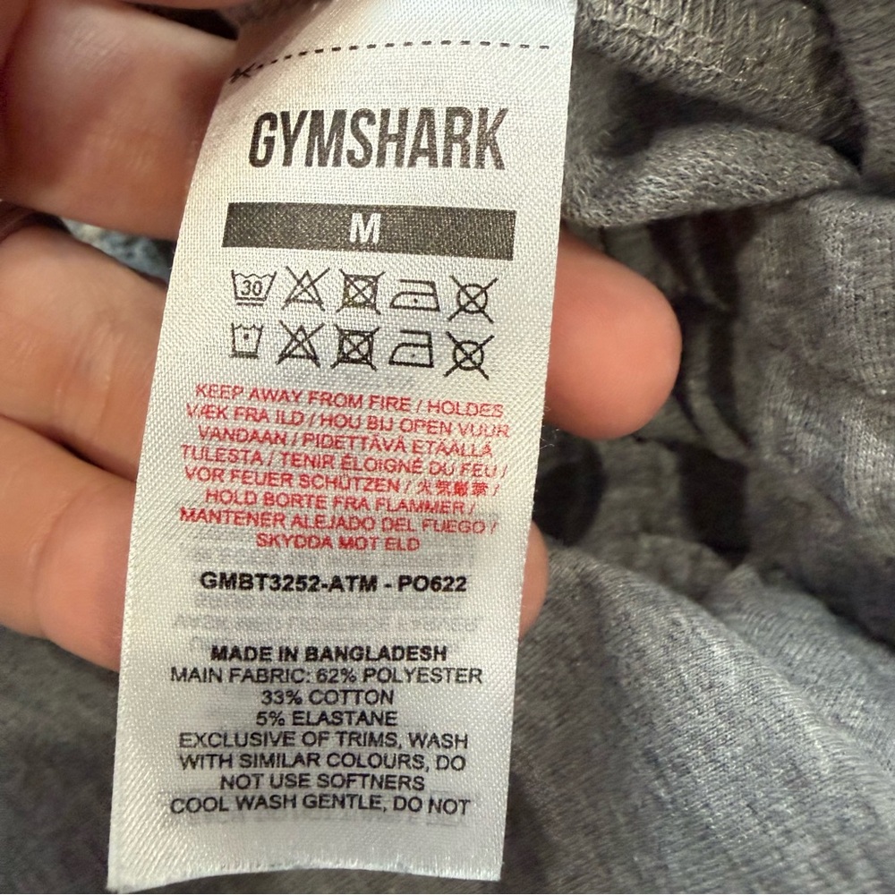 Gymshark Crest Joggers in light grey marl size medium - Picture 6 of 6